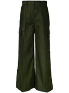 H Beauty & Youth - Flared Trousers - Women - Cotton - M, Women's, Green, Cotton