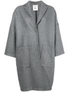 Semicouture Oversize Buttoned Coat - Grey