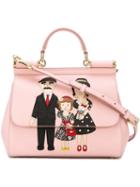 Dolce & Gabbana Family Patch 'sicily' Tote, Women's, Pink/purple