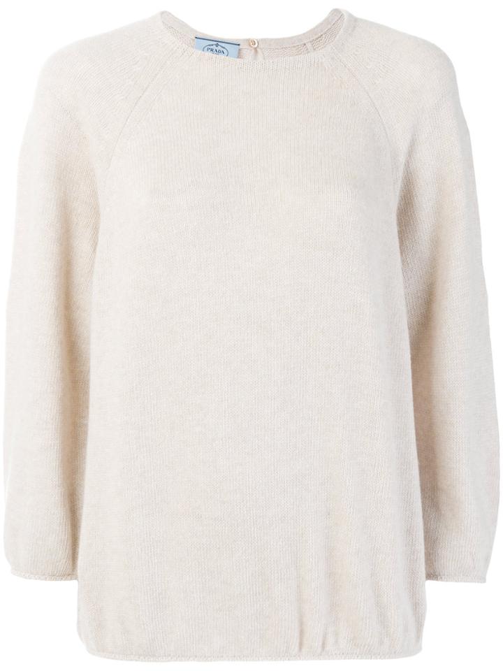 Prada Crew Neck Sweater - Nude & Neutrals