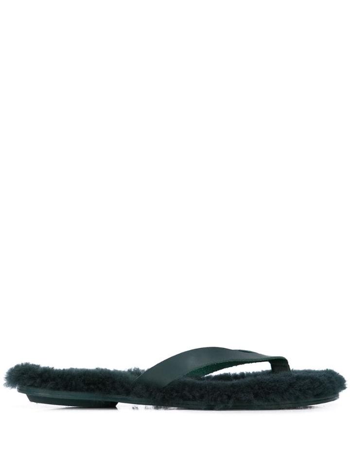 Tibi Sheep Skin Sandals - Green