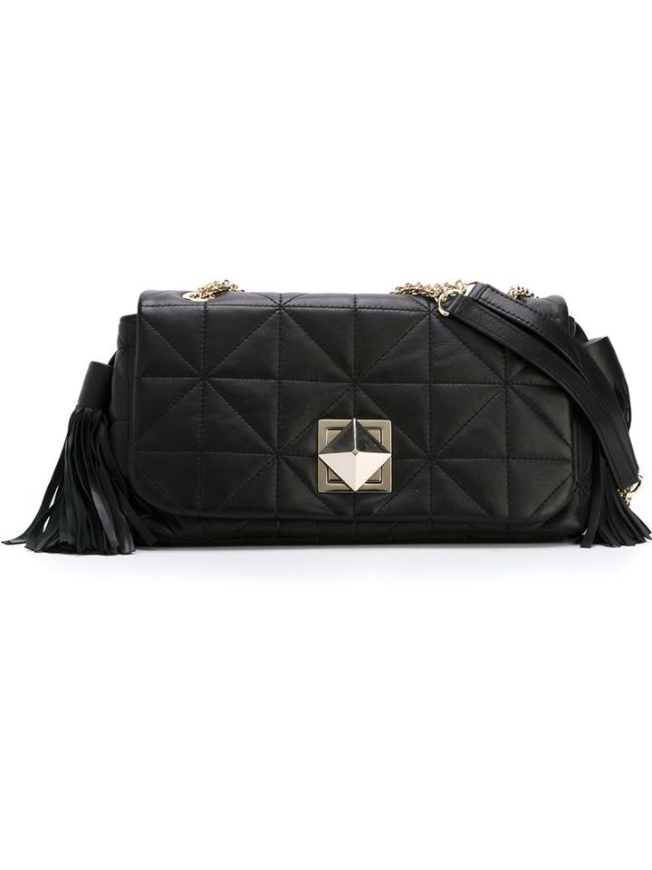 Sonia Rykiel Quilted Shoulder Bag, Women's, Black, Sheep Skin/shearling