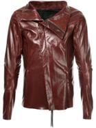 Fagassent Diagonal Zipped Jacket - Brown