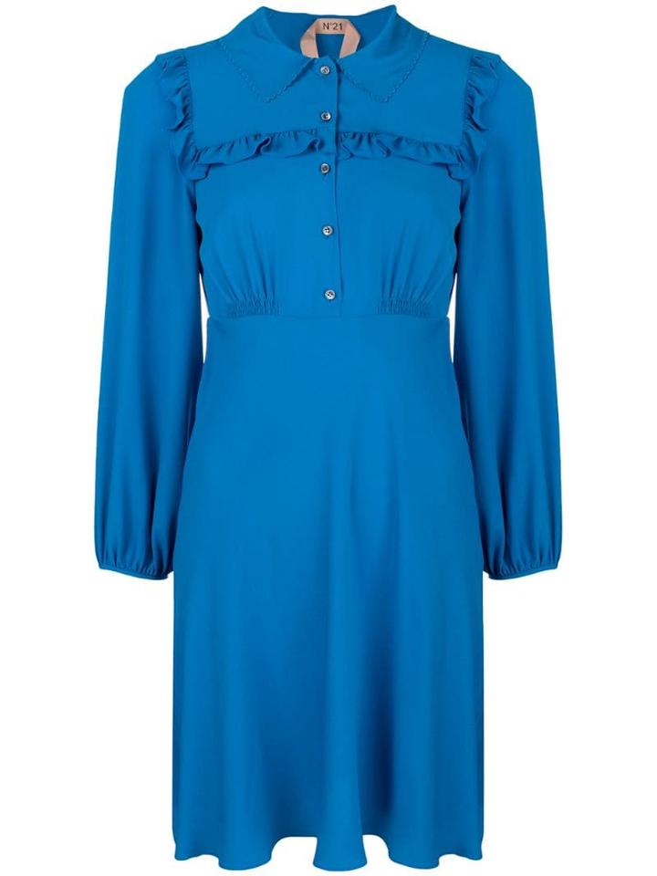 Nº21 Ruffle Trim Mini Dress - Blue