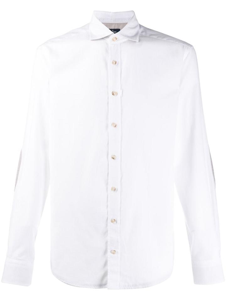 Hackett Contrast Elbow Patches Shirt - White