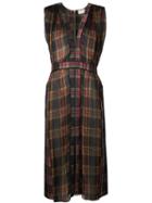 Maison Rabih Kayrouz Plunging V-neck Tartan Dress