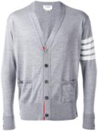 Thom Browne Contrast Cardigan, Men's, Size: 3, Grey, Wool