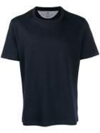 Brunello Cucinelli Regular Fit Plain T-shirt - Blue