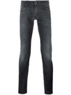 Dolce & Gabbana Washed Effect Jeans, Men's, Size: 46, Grey, Cotton/spandex/elastane