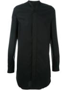 Rick Owens V-neck Long Shirt, Men's, Size: 48, Black, Cotton/silk/polyester