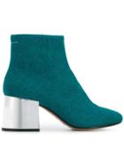 Mm6 Maison Margiela Metallic Heel Ankle Boots - Blue