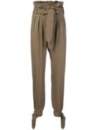 Attico Tied Cuff Check Trousers - Nude & Neutrals