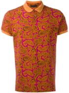 Etro Paisley Print Polo Shirt, Men's, Size: Medium, Yellow/orange, Cotton