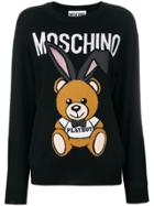Moschino Playboy Toy Bear Intarsia Sweater - Black