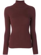 Odeeh Ribbed Roll Neck Top - Red