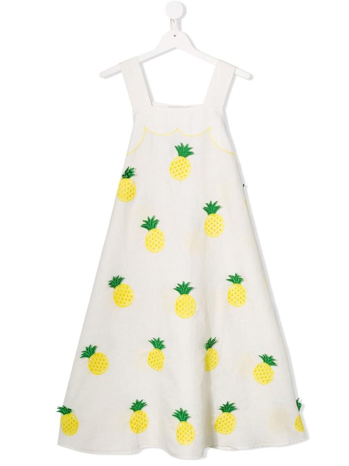 Stella Mccartney Kids Pineapple Embroidered Dress - White
