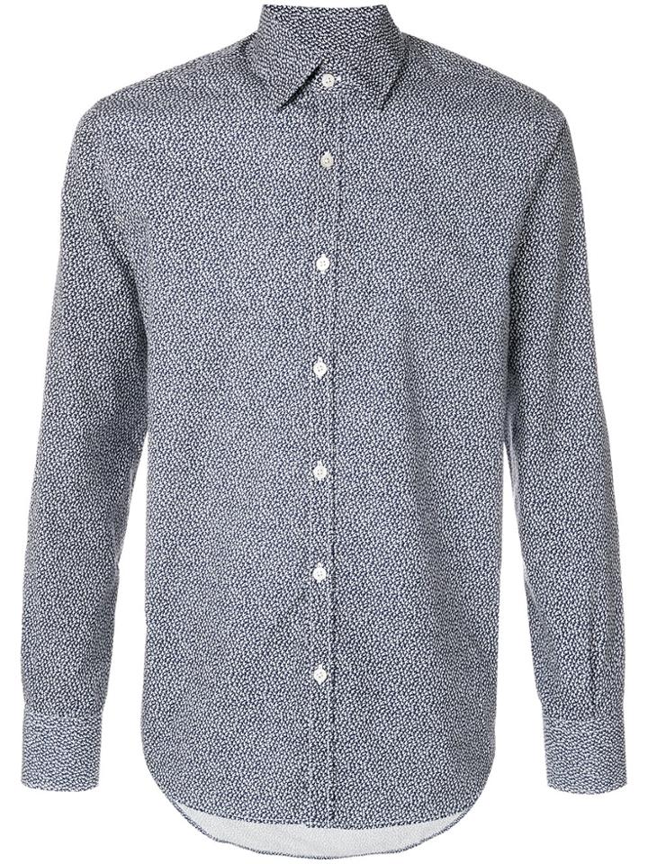 Canali Bird-print Formal Shirt - Blue