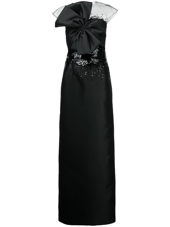 Sachin & Babi Benabu Bow Detail Gown - Black