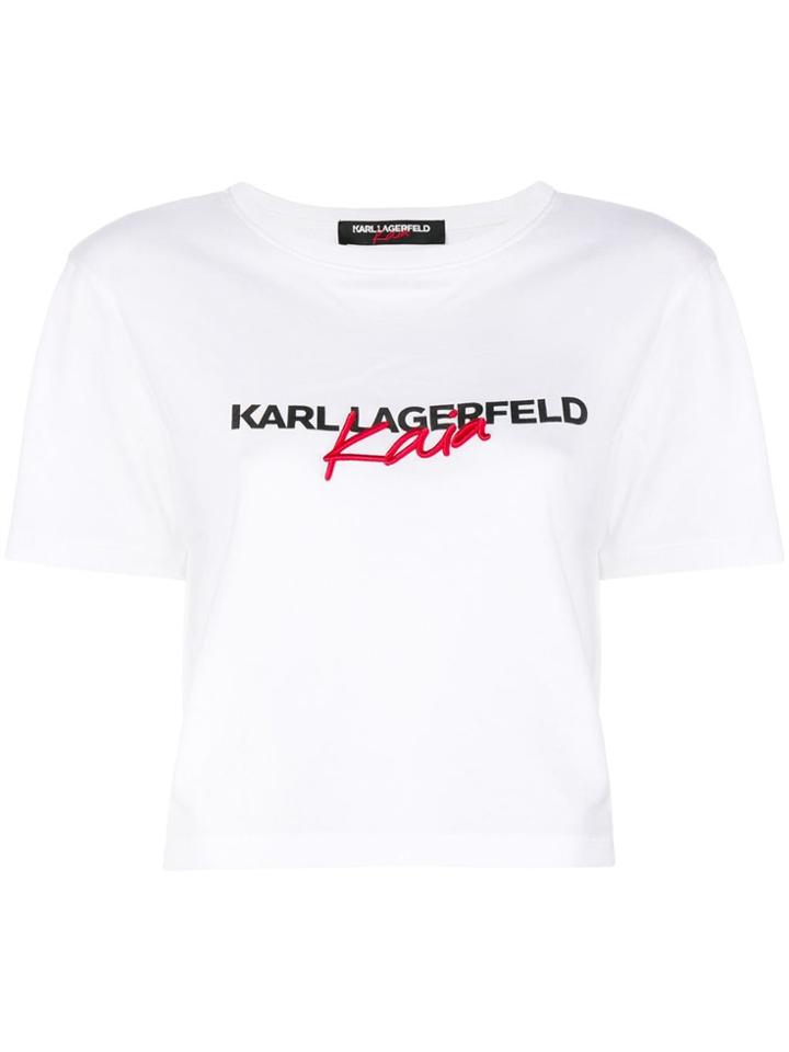 Karl Lagerfeld Karl X Kaia Cropped T-shirt - White