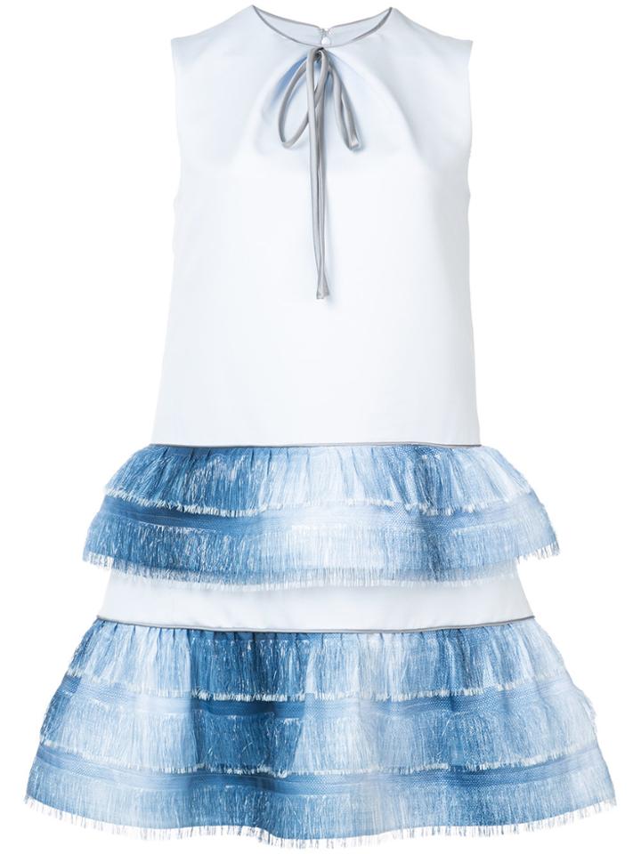 Nha Khanh Short Ruffled Dress - Blue