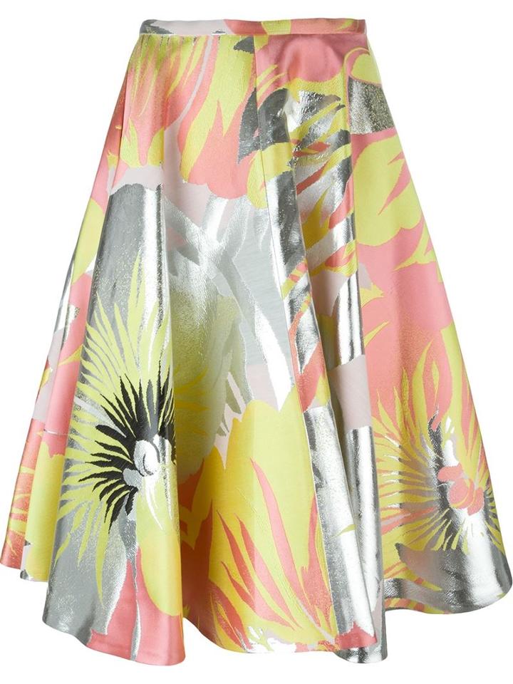 Rochas Flower Print A-line Skirt