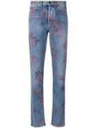 Saint Laurent Floral Print Jeans - Blue