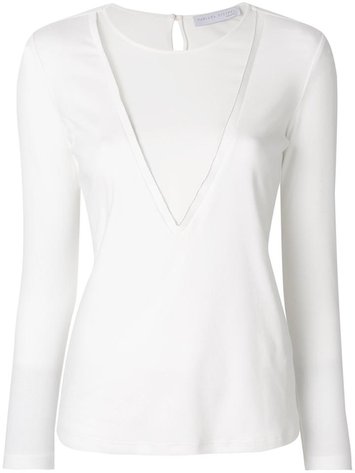 Fabiana Filippi Neck Insert Blouse - White