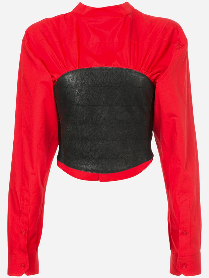 Marine Serre Bustier Shirt - Red