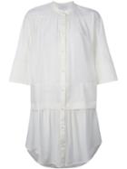 Christian Wijnants Dopa Drop Waist Pleated Shirt Dress, Women's, Size: 42, White, Cotton/silk/silk Crepe