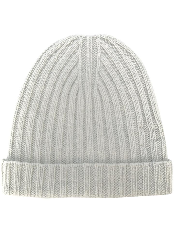 Bear Hug Ribbed Beanie - Grey