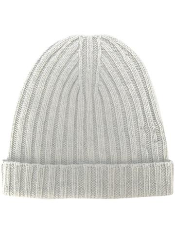 Bear Hug Ribbed Beanie - Grey