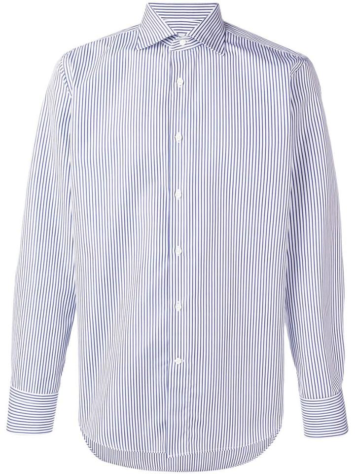 Canali Striped Classic Shirt - Blue