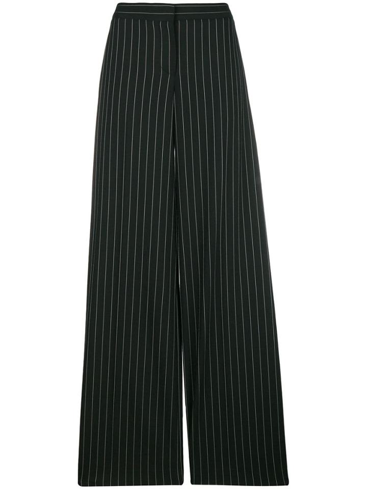 Alexander Mcqueen Pinstripe Palazzo Trousers - Black