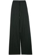 Alexander Mcqueen Pinstripe Palazzo Trousers - Black