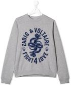 Zadig & Voltaire Kids Logo Patch Sweatshirt - Grey