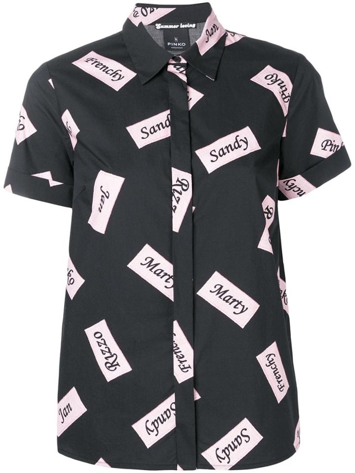 Pinko 'sandy' Tag Print Shirt - Black