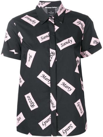 Pinko 'sandy' Tag Print Shirt - Black