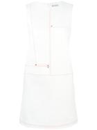 Paco Rabanne Studded Shift Dress, Women's, Size: 36, White, Cotton/spandex/elastane