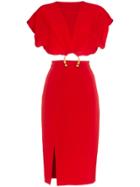 Haney Kerr Cut-out Dress - Red