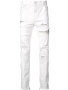 God's Masterful Children Ripped Slim-fit Jeans - White