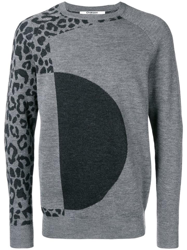 Chalayan Leopard Print Jumper - Grey