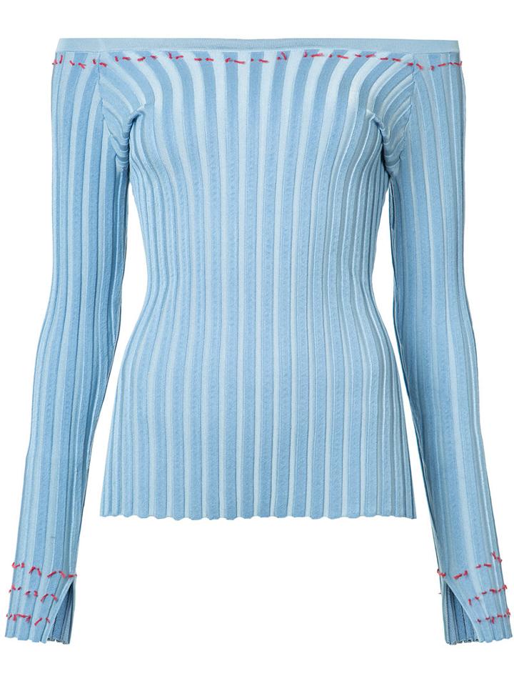 Altuzarra Tatum Off The Shoulder Top, Women's, Size: Xs, Blue, Spandex/elastane/viscose/polyimide
