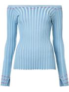 Altuzarra Tatum Off The Shoulder Top, Women's, Size: Xs, Blue, Spandex/elastane/viscose/polyimide