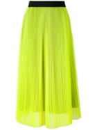 Msgm - Mid-length Pleated Skirt - Women - Polyester - 38, Yellow/orange, Polyester
