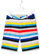 Msgm Kids Striped Shorts, Boy's, Size: 14 Yrs
