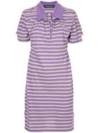 Y / Project Striped Polo Shirt Dress - Pink & Purple