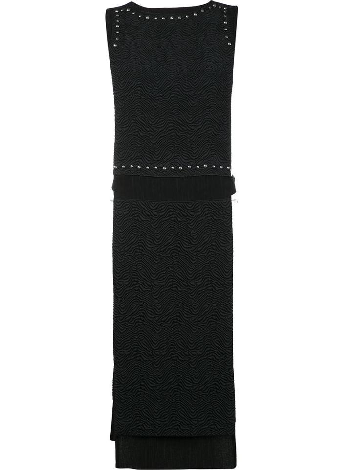 Maison Margiela Textured Sleeveless Dress Tunic, Women's, Size: 40, Black, Viscose/acetate/wool/silk