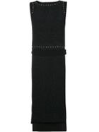 Maison Margiela Textured Sleeveless Dress Tunic, Women's, Size: 40, Black, Viscose/acetate/wool/silk