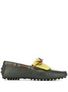 Manolo Blahnik Colour Block Loafers - Green