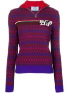 Prada Pattern Fitted Sweater - Purple
